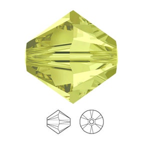 Swarovski Crystal Beads For Jewelry Making Jonquil-Yellow 4mm Crystal Bicone Beads #5328 Set Of 100 | Jewelry Supplies