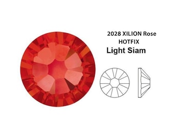 12ss Hotfix Light Siam, Flatback Crystal Rhinestone Set Of 144, Swarovski Faceted Undrilled Iron Rhinestone, 2028/2088