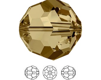 Swarovski Crystal Beads: Light Colorado Topaz 4mm Round #5000 (Set of 50)