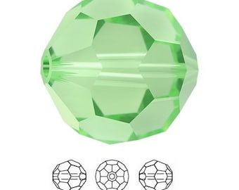 Swarovski Crystal Beads: Peridot 4mm Round Beads, Set of 50