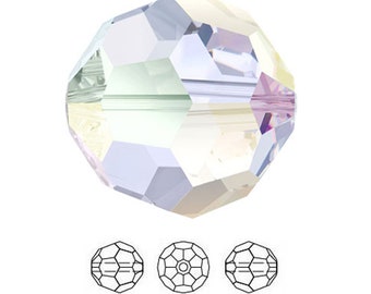 Swarovski Crystal Round Beads: Clear AB, 4mm, Set of 50