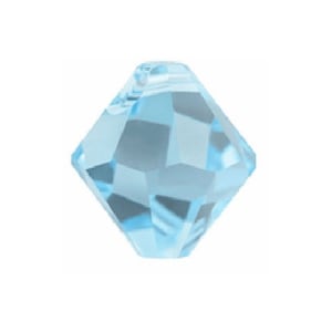Swarovski Crystal Beads For Jewelry Making Black Aquamarine 6mm Crystal Bicone Beads Top Drilled #6328 Set Of 25 | Jewelry Supplies