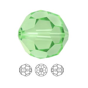Swarovski Crystal Beads For Jewelry Making Peridot 8mm Crystal Round Beads #5000 Set Of 12 | Jewelry Supplies