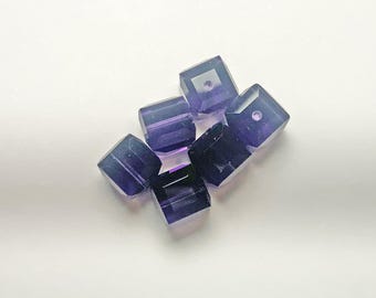 Swarovski Crystal Cube Beads: 6mm Purple Velvet Jewelry Making Supplies (Set of 15)