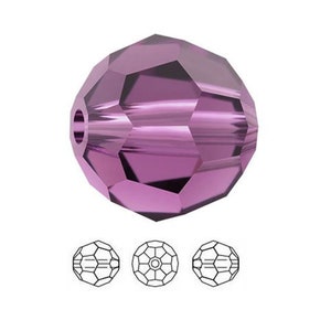 Swarovski Crystal Beads For Jewelry Making Amethyst 4mm Crystal Round Beads #5000 Set Of 50 | Jewelry Supplies