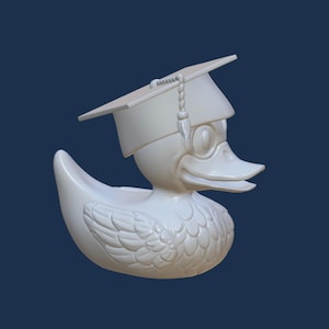 Graduate Duck STL, 3D Digital file for 3D Printing, Rubber Ducky Style, Duck with Graduation Cap and tassel, original design
