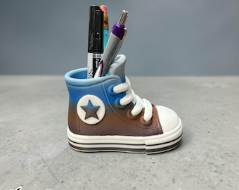 High Top Pen Holder, 3D printed, white and multicolor filament, original design