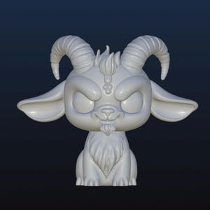 Baby Goat STL, 3D Digital file for 3D Printing, Baby Devil Cute Goat with horns, original file.