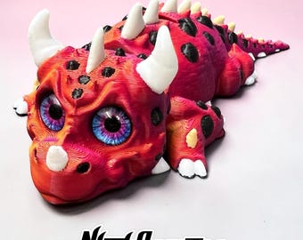 Test Print, Drok, 3D printed articulated dragon, with 10mm glass eyes, original design, please read description for more details