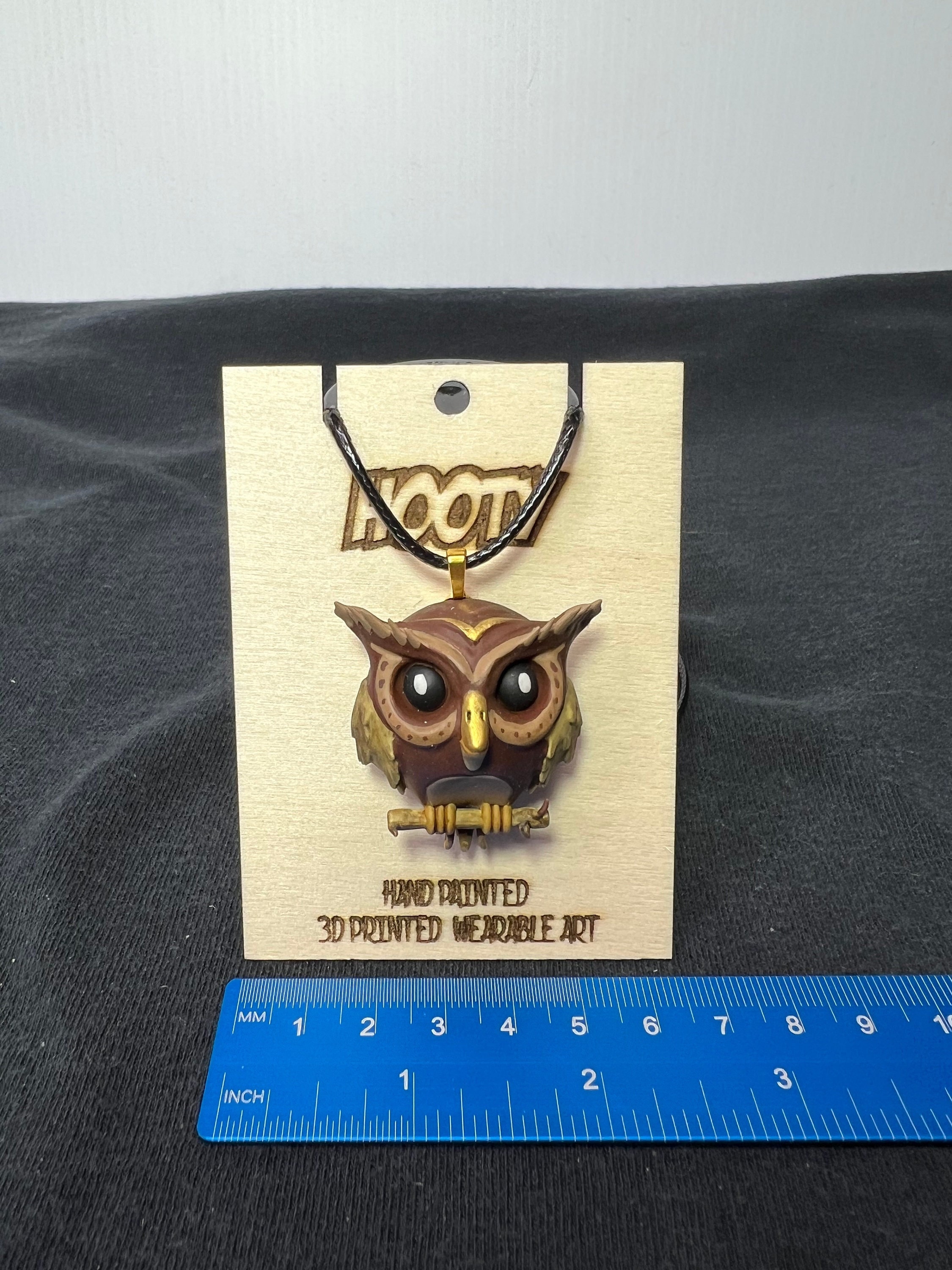 3D Printed Hand Painted Wearable Art, Owl pendant, gifts for her, gifts for him, original design.