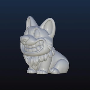 Cute Corgi STL, 3D digital file for 3D printing, Chibi Corgi, Cute Corgi, Cartoon Corgi, Smiling Corgi, Dog, original design.