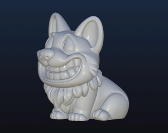 Cute Corgi STL, 3D digital file for 3D printing, Chibi Cute Cartoon Smiling Corgi, Dog, original design.