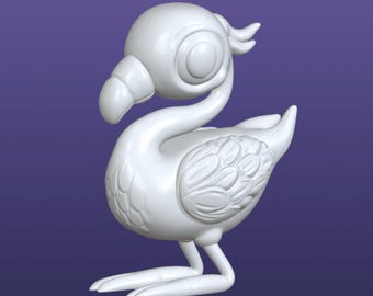 Cute Flamingo STL, 3D Digital file for 3D Printer, Flamingo, weird bird, original design