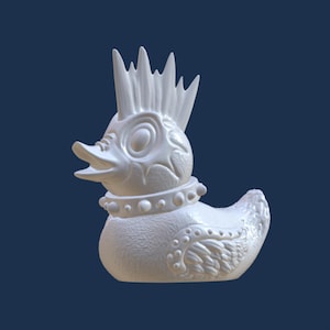 Punk Duck STL, 3D Digital file for 3D printer, duck STL with a punk theme, original design