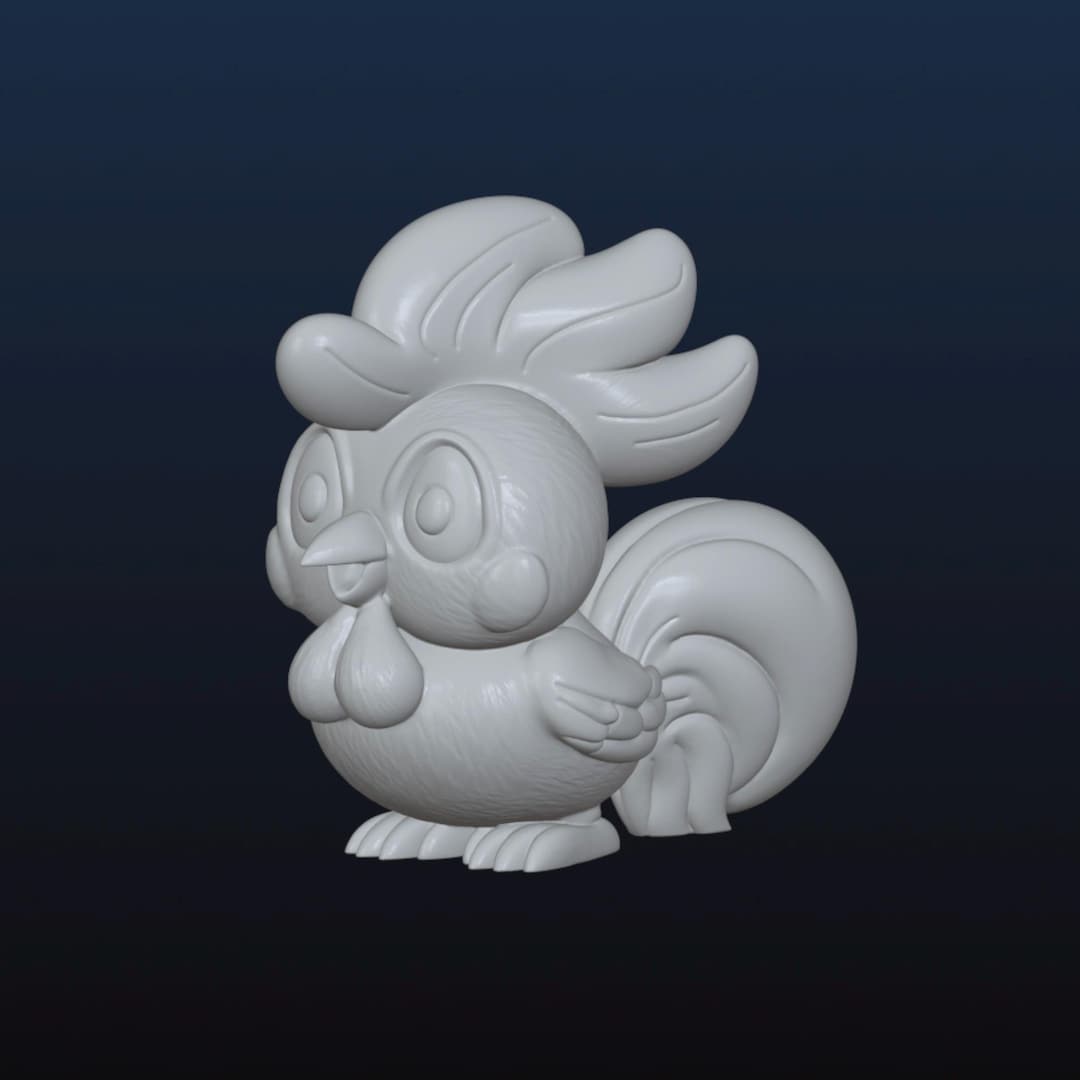 Cute Rooster STL, 3D Digital File for 3D Printing, Chibi Kawaii Cute ...