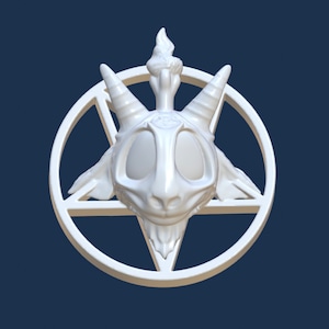 Cute Baphomet and Pentagram, STL file for 3D Printing, Pentagram, Cute Goat, Baphomet