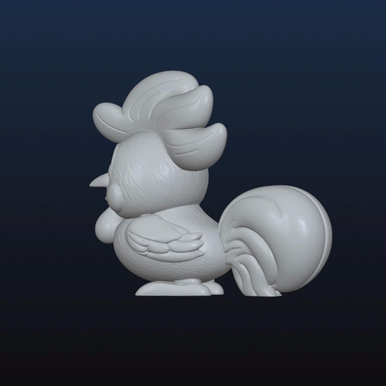 Cute Rooster STL, 3D Digital File for 3D Printing, Chibi Kawaii Cute ...