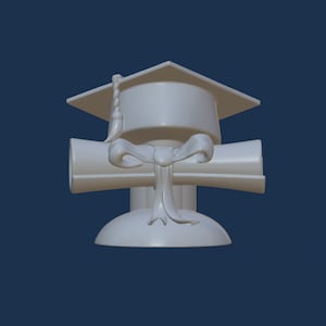 Archivo de impresión 3D de birrete y diploma, tema de graduación STL, archivo digital 3D para impresión 3D, clase de, graduado