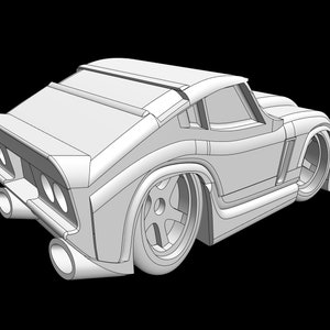 Sports Car, Cartoon Sports Car STL, 3D Asset, 3D digital file for 3D printer. Original Design