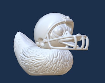 Football Duck STL, 3D Digital file for 3D printer, Rubber Ducky, Duck with football helmet, original design