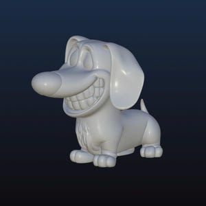 Cute Dachshund STL, 3D Digital File for 3D Printing, Weiner Dog, Chibi, Cartoon dog with teeth, original design
