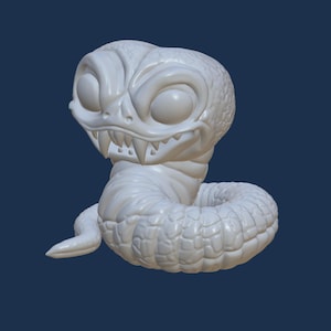 Cute Snake STL, 3D Digital File for 3D Printing, Snake, Serpent, Python, original design.