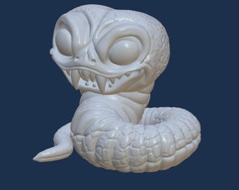 Linda serpiente STL, archivo digital 3D para impresión 3D, serpiente, pitón, diseño original.