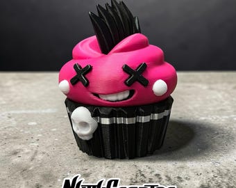 Punk Rock Cupcake Container, 3D printed, original design