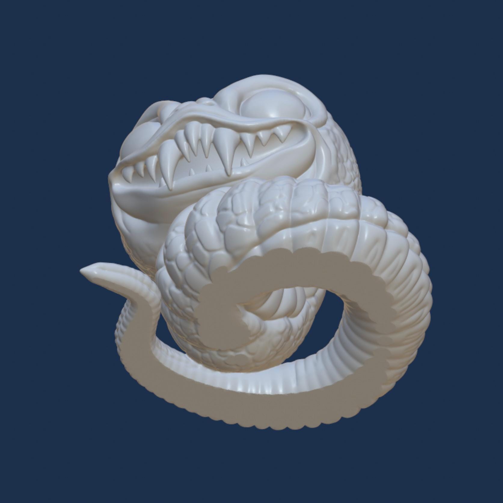 Cute Snake STL, 3D Digital File for 3D Printing, Snake, Serpent, Python ...