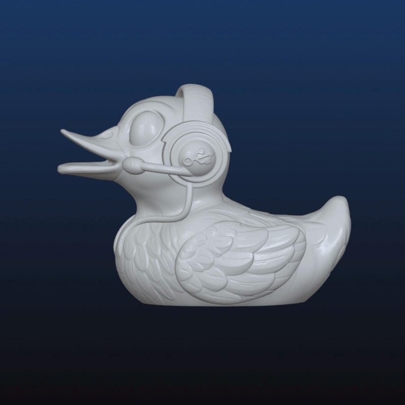 Detailed Duck File Gamer Duck STL, 3D Digital File for 3D Printing, Duck With Headphones ...