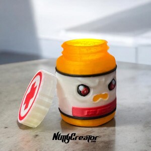 Bad Medicine, Mini Keychain Container, 3D Printed Keychain with clasp and key ring. Cute, Angry container for your items, original design image 5