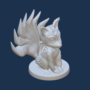 KITSUNE, 3D Digital print file, STL file for 3D printing, Cute Kitsune 9-tailed fox, original design