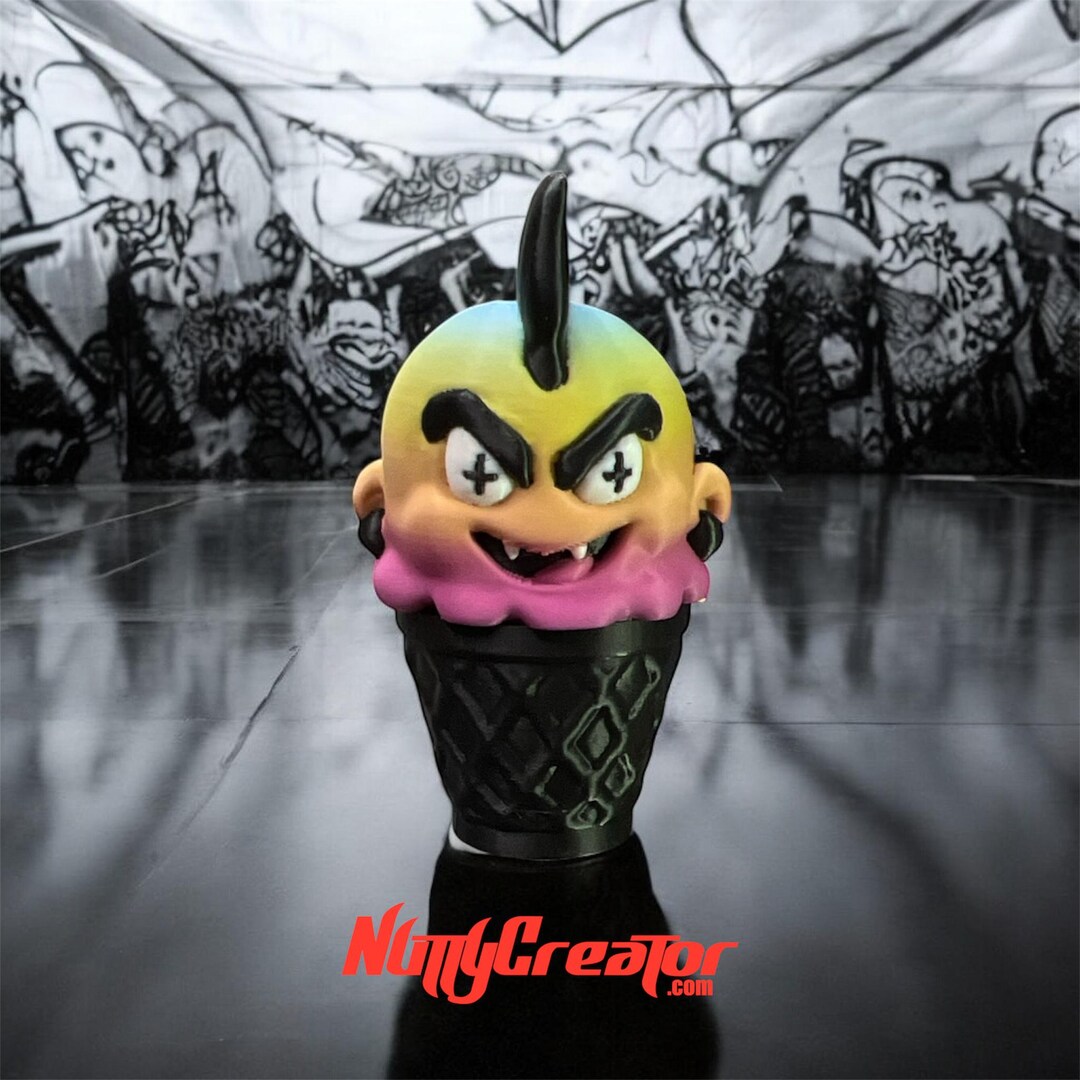 SUNDAE RIOT, Punk Ice Cream Cone Container Keychain, Scoop Unscrews