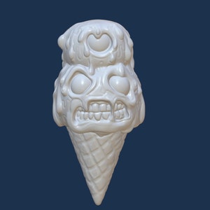 Böse Eiswaffel, STL Datei, Digital Download, Zombie Eiswaffel, 3D Digital Druck Datei