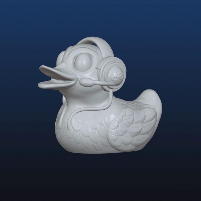 Detailed Duck File Gamer Duck STL, 3D Digital File for 3D Printing, Duck With Headphones ...