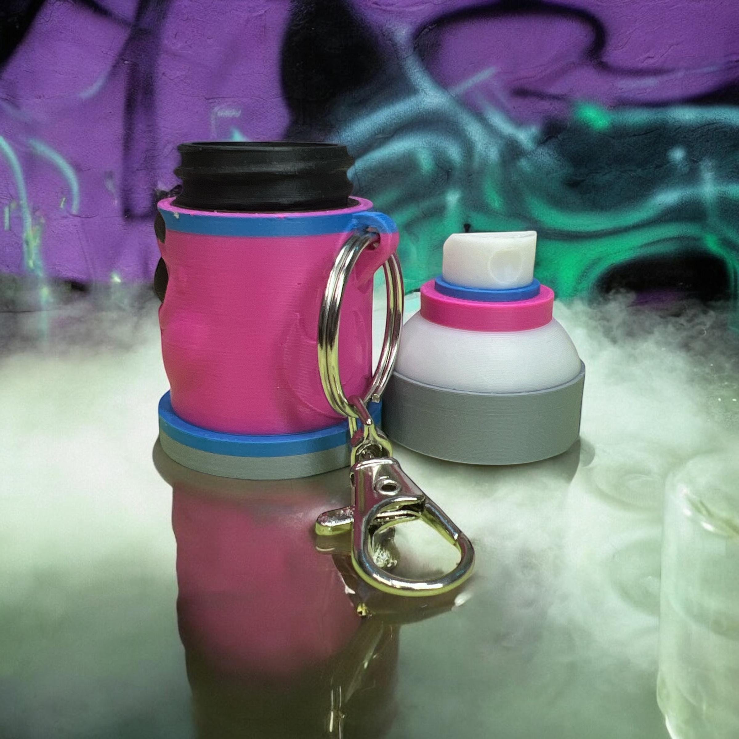 Small Keychain Container Cute Spray Can, Mini Keychain Container, 3D Printed Keychain, Top ...