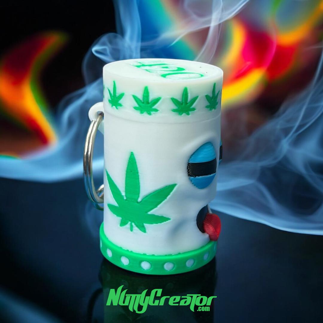 Small Keychain Container Mini Keychain Container, 3D Printed Keychain, Cannabis Themed, Top ...