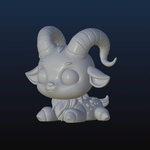 Cute Goat STL, 3D Digital File for 3D Printing, Capricorn, Chibi Kawaii baby goat, original file