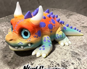 Test Print, 3d printed articulated Scurge Mini Dragon, 10mm glass eyes, No Defects, original design, please read description