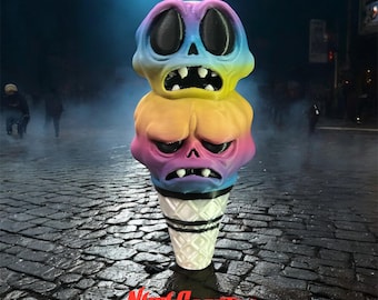 Brain Freeze, Zombie Ice Cream Chapstick Keychain, 3D Printed EDC Stash Container