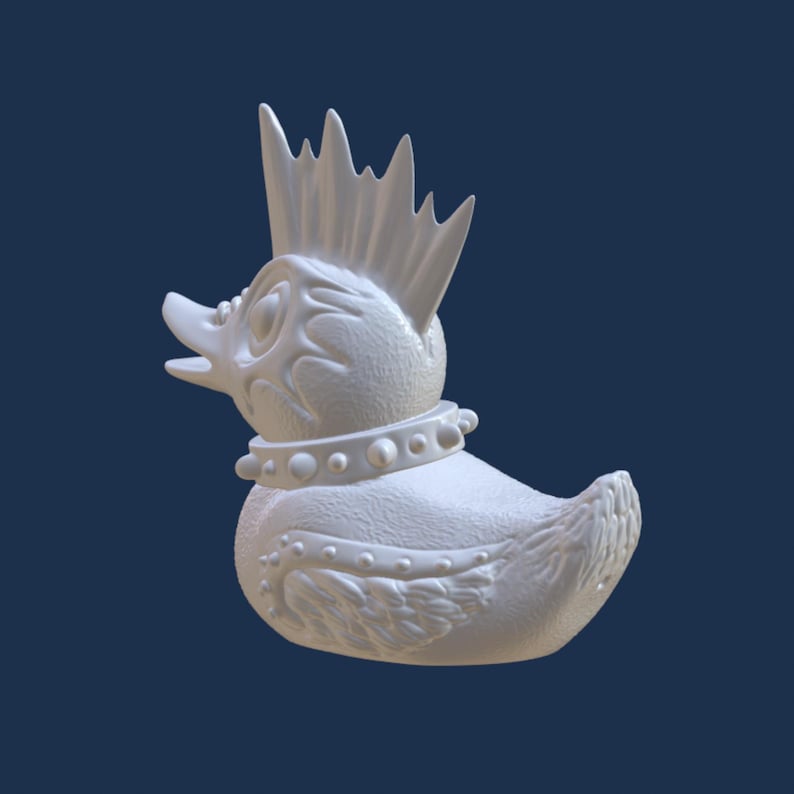 Detailed Duck File Punk Duck STL, 3D Digital File for 3D Printer, Duck STL With a Punk ...