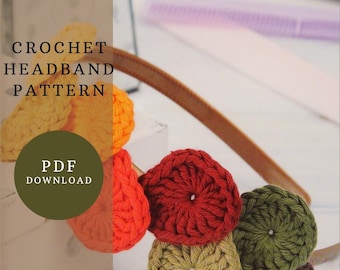 Crochet Headband Pattern. Crochet Flower Tutorial. Hair Accessories. Brooch Pattern. Wreath Pattern. Pattern Crochet Decor.