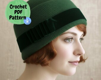 Daisy Cloche Knitting Pattern PDF - 1920s Flapper Hat