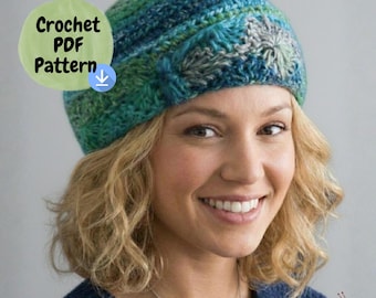 Crochet Spiral Beret Pattern, Easy Slouchy Hat (PDF Pattern)