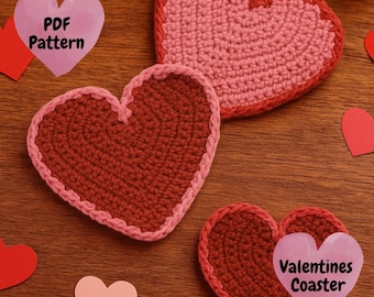 Herz Untersetzer Häkelanleitung, Valentinstag Dekor (PDF)