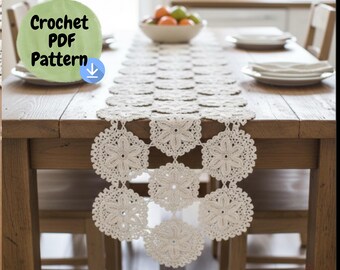 Crochet Table Runner Pattern, Sea Star Lace, Coastal Decor (PDF Pattern)