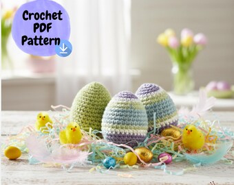 Easy Crochet Easter Egg Pattern, Amigurumi Spring Decor (PDF Pattern)