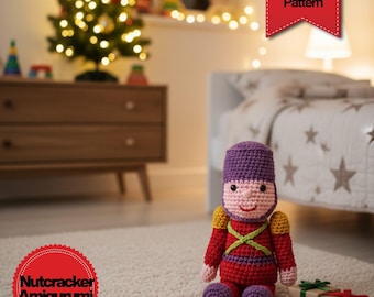 Nutcracker Amigurumi Crochet Pattern PDF, Toy Soldier Doll Pattern, Classic Christmas Decor, Instant Download