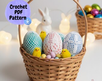 Lace Crochet Egg Ornaments Pattern, Vintage Easter Decor (PDF Pattern)