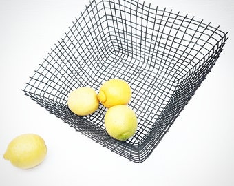 Black Modern Square Wire Basket